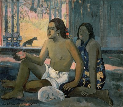 Ingen arbeid eller tahitianere i et rom av Paul Gauguin
