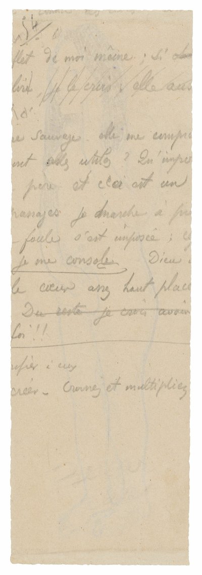 Fragment av lang inskripsjon av Paul Gauguin