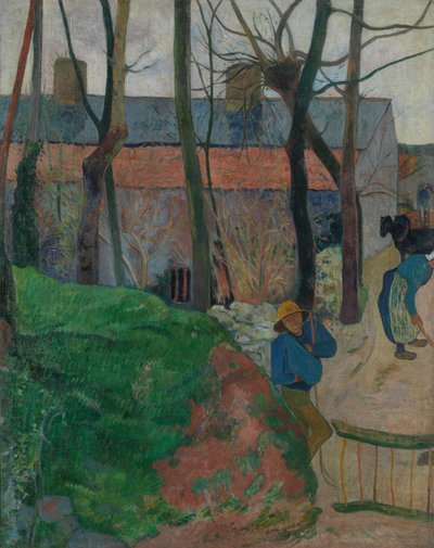 Hus i Le Pouldu av Paul Gauguin