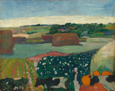 Høystakker i Bretagne av Paul Gauguin