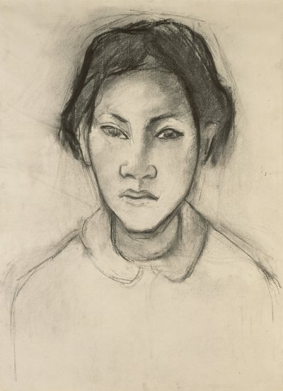 Hodet til en tahitisk kvinne av Paul Gauguin