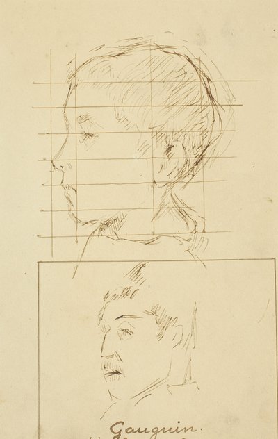 Hoder til en gutt og en mann (selvportrett?) [verso] av Paul Gauguin