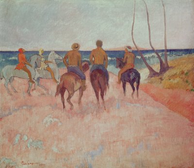 Horseman on the Beach (Hiva Hoa) 1902 av Paul Gauguin
