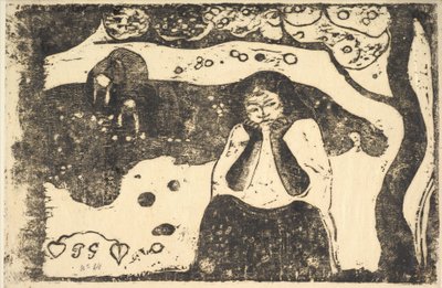 Menneskelig elendighet, 1898-99. av Paul Gauguin