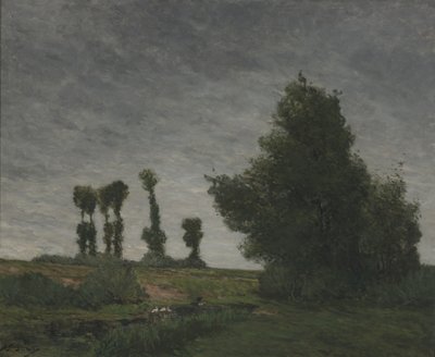 Landskap med poppel (olje på lerret) av Paul Gauguin
