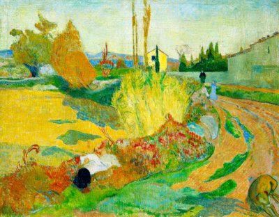 Landskap nær Arles (sti langs Roubinele-Roi-kanalen) av Paul Gauguin