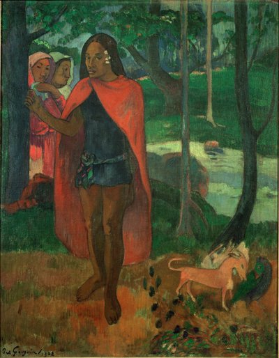 Trollmannen fra Hiva Oa, også kjent som markisen med den røde kappen (olje på lerret) av Paul Gauguin