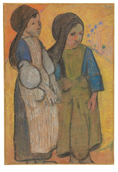 Små bretonere før havet II av Paul Gauguin