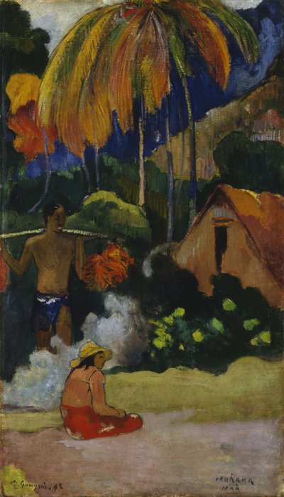 Mahana Maà-landskap på Tahiti av Paul Gauguin