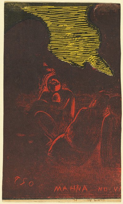 Mahna no Varua Ino (Demonen snakker) [verso] av Paul Gauguin