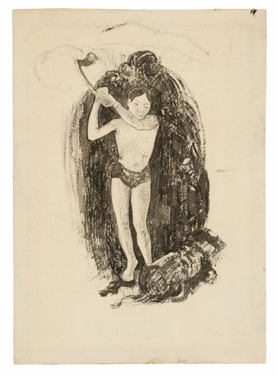Mann med øks av Paul Gauguin
