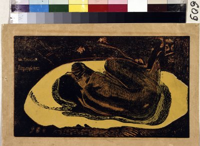 Manao Tupapau (De dødes ånd holder vakt). Gravering av Paul Gauguin (1848-1903) av Paul Gauguin