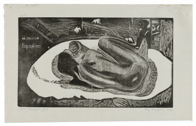Manao tupapau (She Thinks of the Ghost eller The Ghost Thinks of Her), fra Noa Noa Suite av Paul Gauguin