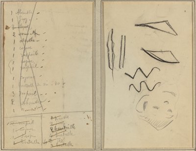 "Neige" (snø); Reiserute [recto] av Paul Gauguin