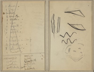 Neige (snø); Reiserute [recto] av Paul Gauguin