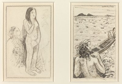 Parau No Te Varau Ino (til venstre); Tahitisk legende (til høyre) av Paul Gauguin