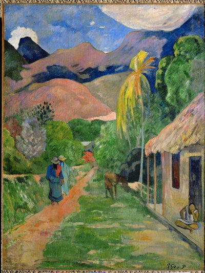 Sti i Papeete, kalt rue du Tahiti (olje på lerret) av Paul Gauguin
