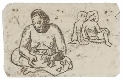 Sittende kvinne (relatert til maleriet Sister of Charity) av Paul Gauguin