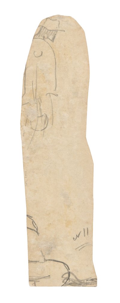 Skisse av en mann med hatt og fragment av en kvinnes skulder av Paul Gauguin