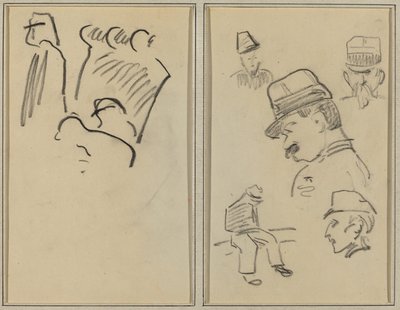 Soldater; Fire soldater og en sittende figur [verso] av Paul Gauguin