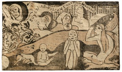 Love, and You Will Be Happy, fra Suite of Late Wood-Block Prints av Paul Gauguin