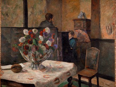 Stilleben med blomster (olje på lerret) av Paul Gauguin