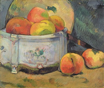 Stilleben med fersken, ca. 1889 (olje på panel) av Paul Gauguin