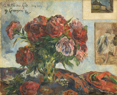 Stilleben med peoner av Paul Gauguin