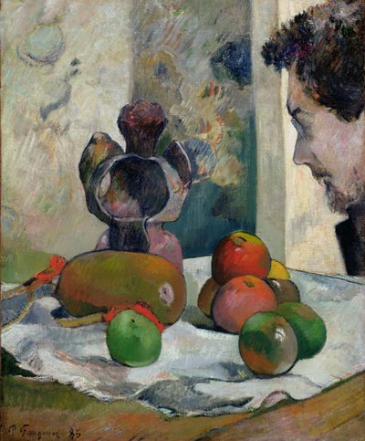 Stilleben med profil av Laval av Paul Gauguin