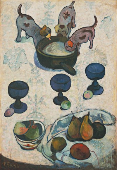 Stilleben med tre valper av Paul Gauguin
