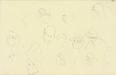 Studier av hoder og figurer, ca. 1893 av Paul Gauguin