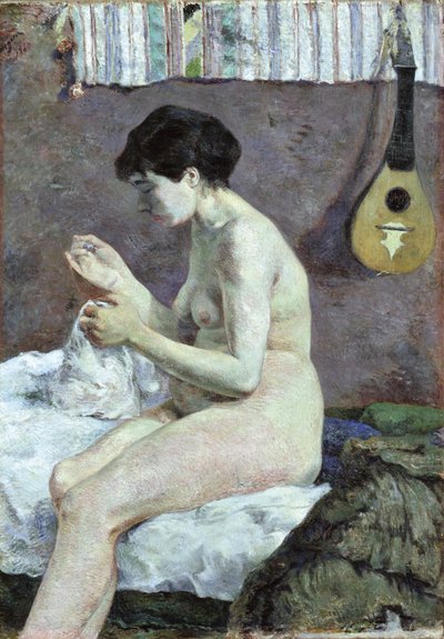 Studie av en naken Suzanne-sying. av Paul Gauguin