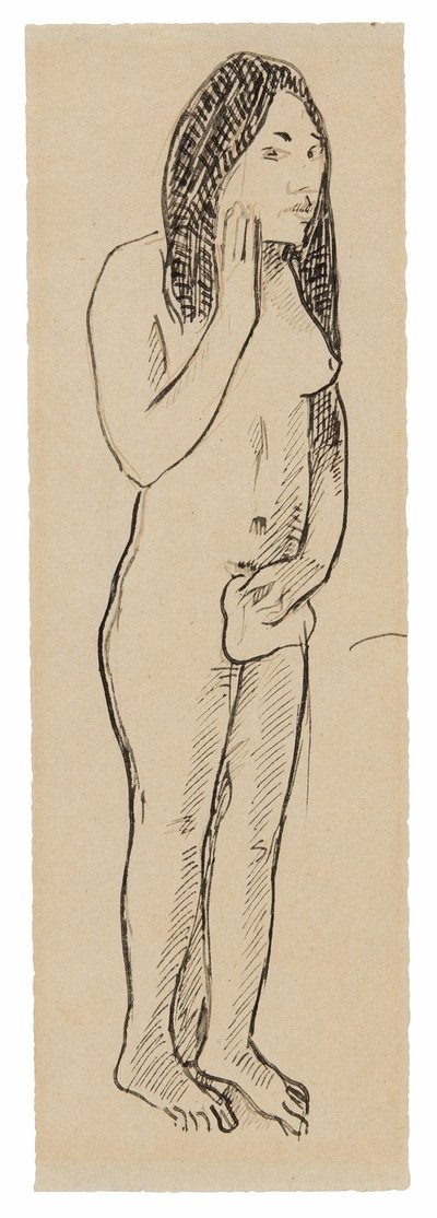 Tahitian Eve (relatert til maleriet Parau ne te varua ino) (recto); Fragment av inskripsjon (relatert til Cahier pour Aline) (verso) av Paul Gauguin