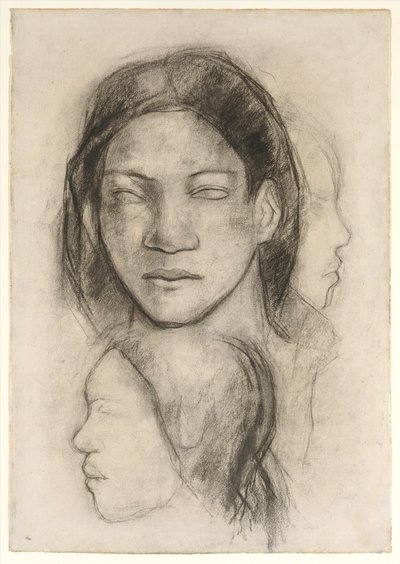 Tahitiske ansikter (sett forfra og i profil) av Paul Gauguin
