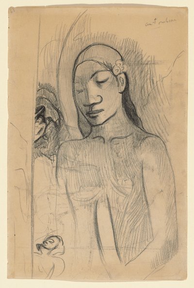 Tahitisk figur, ca. 1895-96 av Paul Gauguin