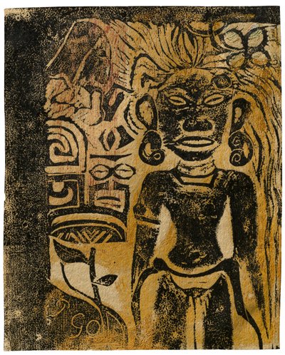 Tahitisk idol, Gudinnen Hina, 1894-95 av Paul Gauguin