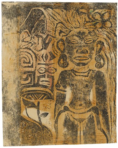 Tahitisk idol, Gudinnen Hina, 1894-95 av Paul Gauguin