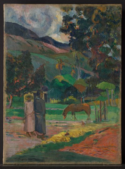 Tahitisk landskap av Paul Gauguin