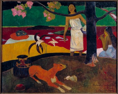 Tahitisk scenemaleri av Paul Gauguin (1848-1903) 1892 Søn. 0,87x1,13 m St. Petersburg, Eremitagemuseet av Paul Gauguin