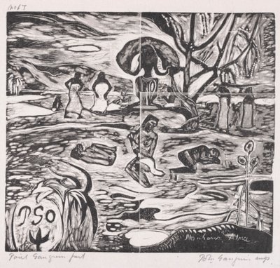 Tahitian Series: Offers to a God. av Paul Gauguin