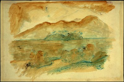Tahitisk kyst, verso av Paul Gauguin