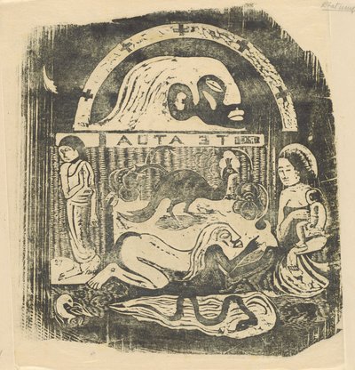 Te Atua The Gods Small Plate [recto], i eller etter 1895. av Paul Gauguin