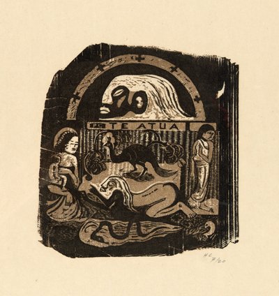 Te atua (Guden), fra Suite of Late Wood-Block Prints av Paul Gauguin