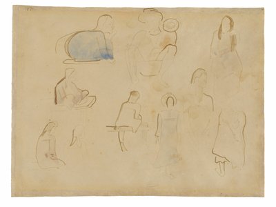Ti studier av tahitiske figurer av Paul Gauguin