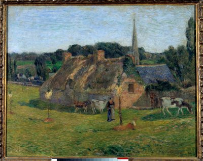 Derout Lollichon-feltet og kirken Pont Aven av Paul Gauguin