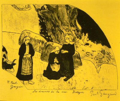 The Drama of the Sea, Bretagne, fra Volpini Suite: Dessins lithographiques, 1889., 1889. av Paul Gauguin