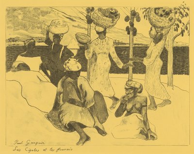 The Grasshoppers and the Ants: A Souvenir of Martinique, fra Volpini Suite: Dessins l..., 1889. av Paul Gauguin