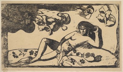 The Queen of Beauty - Langorous, 1898. av Paul Gauguin