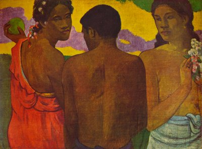 Tre Tahitianere, 1899 1935 av Paul Gauguin