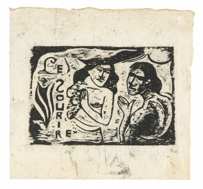 Two Women Chattering, headpiece for Le Sourire av Paul Gauguin